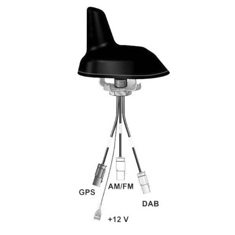 Blaupunkt DAB-Dachantenne DAB-A-GPS-a Schwarz 20dB Außenantenne 104x70mm - 4260499850494