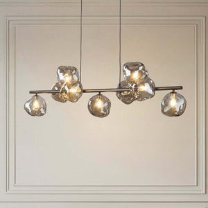 B-Ware TK-Lighting Hängeleuchte Lava 9-flammig LED Pendelleuchte dimmbar braun 116x33cm