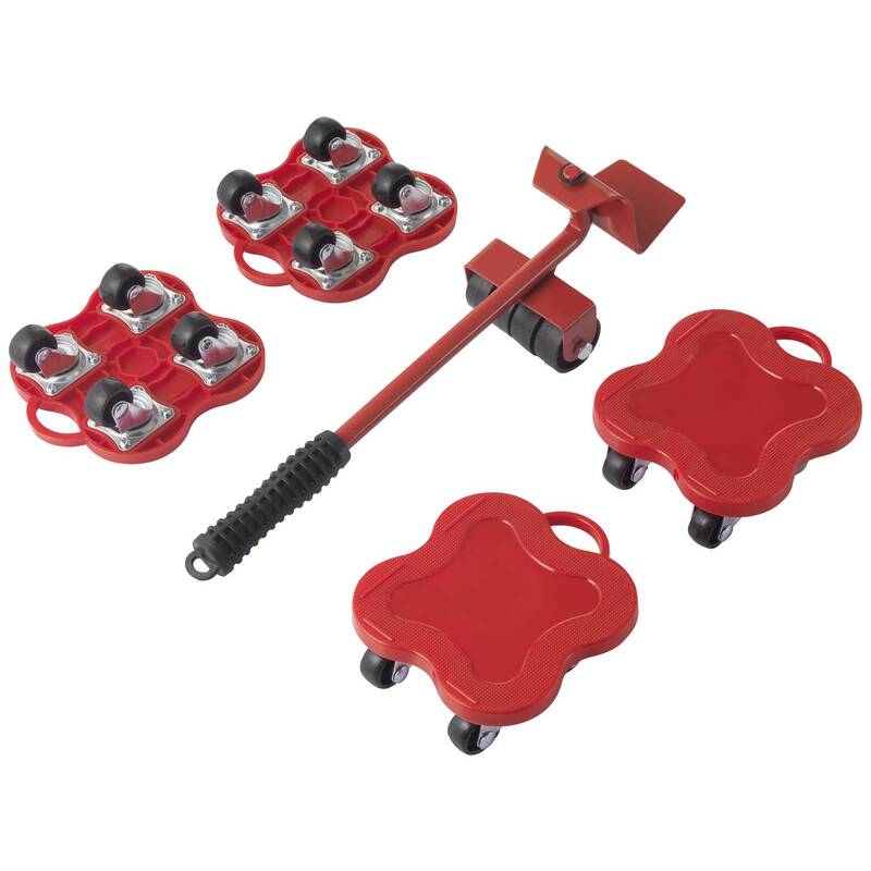 TOOLCRAFT Möbelheber Transportroller Set 400kg Traglast 4 Räder Stahl 116x130mm - 4064161219325