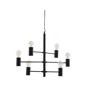 B-Ware Lucande Hängeleuchte Aidas schwarz Metall 6-flammig Deckenlampe Lampe Leuchte