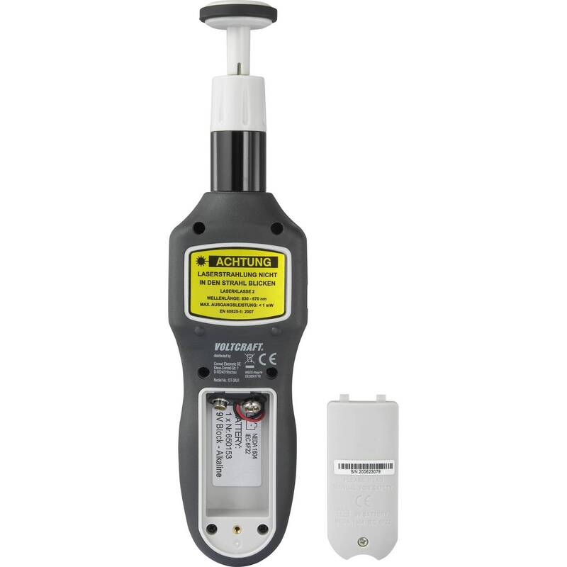 VOLTCRAFT DT-30LK Drehzahl- und Wegstreckenmessgerät 2-200000 U/min LCD - 4016138861648