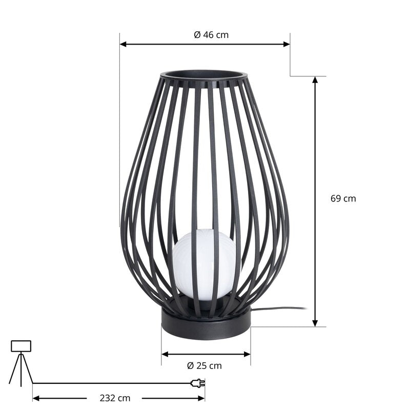 Lucande Terrassenleuchte Außenlampe Marrin schwarz Metall Ø46cm Outdoorleuc478 - 4251911787184