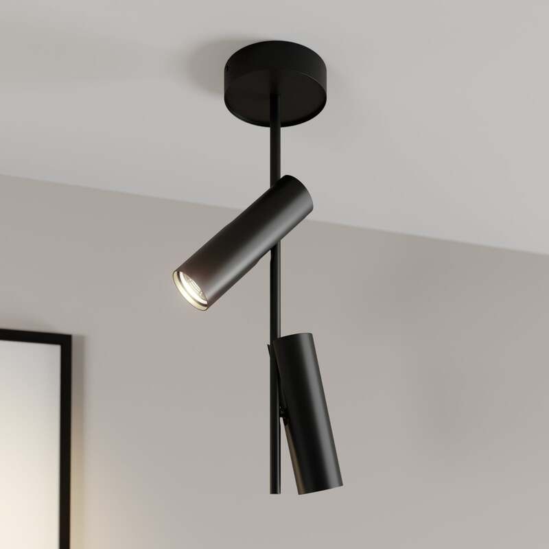 Deckenstrahler Leda 2 LED dimmbar schwarz 2-flammig Stahl pulverbeschichtet 55cm - 5902846819844