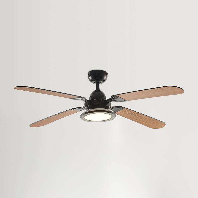 Lucande Deckenventilator Tedric LED Ventilator schwarz leise 133cm für Räume - 4251911744750