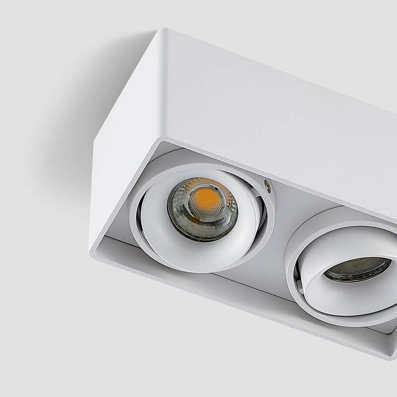 Arcchio Downlight Kubika LED Deckenlampe dimmbar 2-flg weiß Aluminium 19cm - 4251096579314
