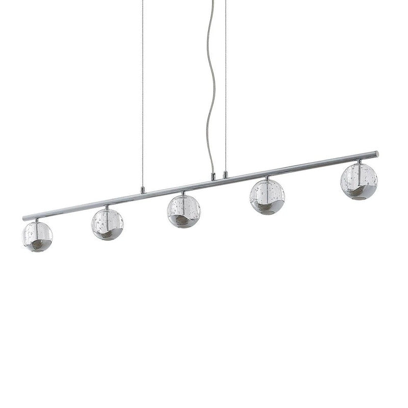 Lucande Pendelleuchte Hängeleuchte LED chrom klar Stahl Glas Leuchtmittel inklus - 4251911744002