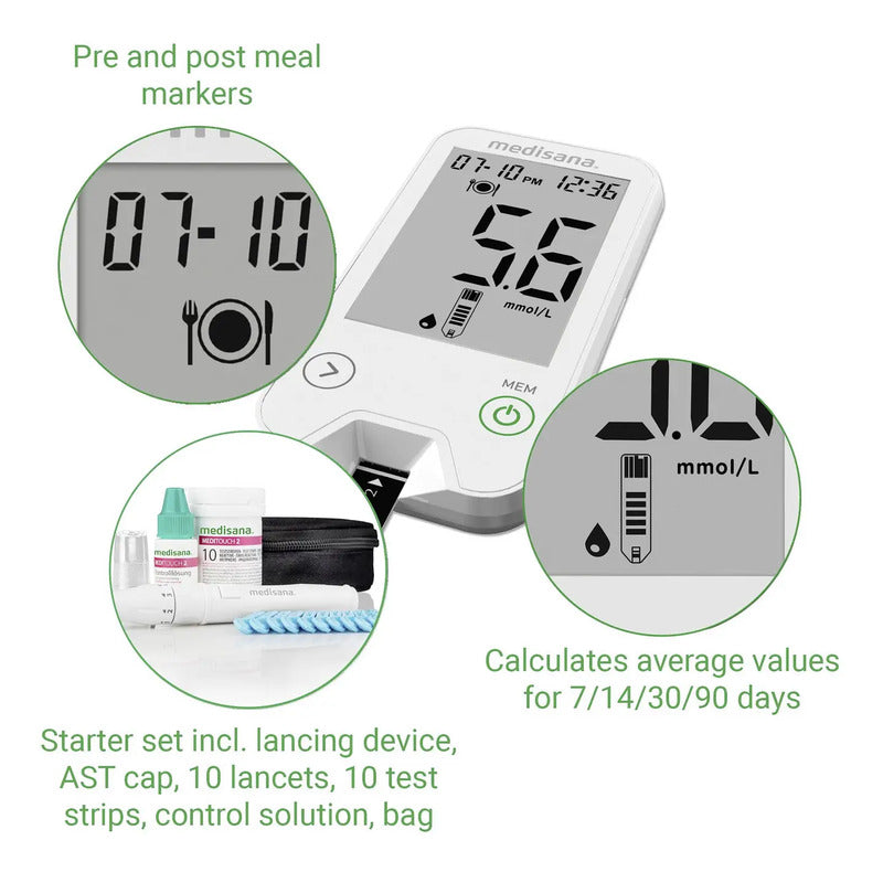 Medisana MediTouch 2 mmol/L Blutzuckermessgerät Messgerät Blutzuckermesser - 4015588790348