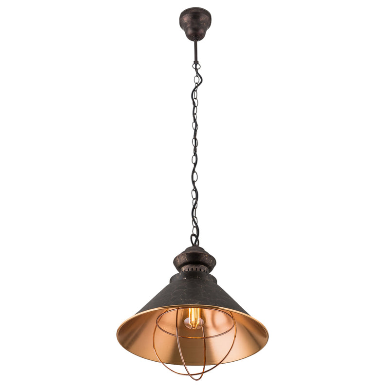 Orion Pendellampe Shanta Hängelampe dimmbar schwarz-kupfer 30cm Höhe 34cm Ø - 9003090245703