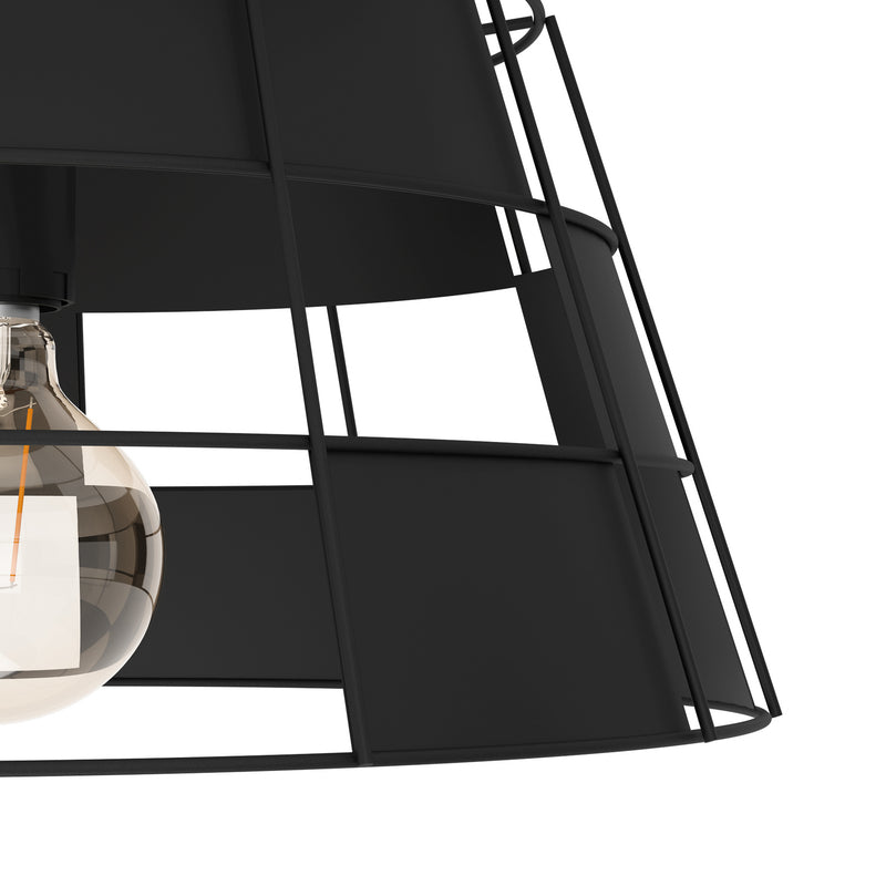 EGLO Deckenleuchte Designerleuchte Pontefract dimmbar schwarz Ø42cm Stahl - 9002759438913