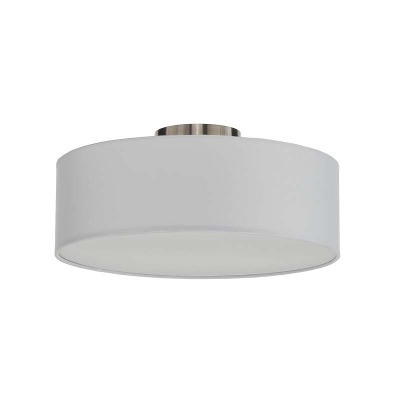 Lindby Deckenleuchte Lampe Sebatin LED Leuchte dimmbar weiß Ø40cm Stoff nickel - 4251096503111