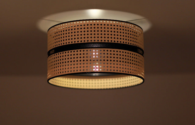DUOLLA Deckenleuchte Lampe Duo Rattan Baumwolle Rund Beige Schwarz Wohnzimmer - 5903689184199