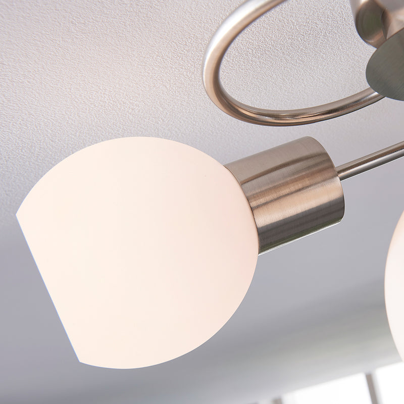 Lindby Deckenlampe Ciala LED Deckenleuchte 4-flammig dimmbar nickel Ø43cm weiß - 4251096524093