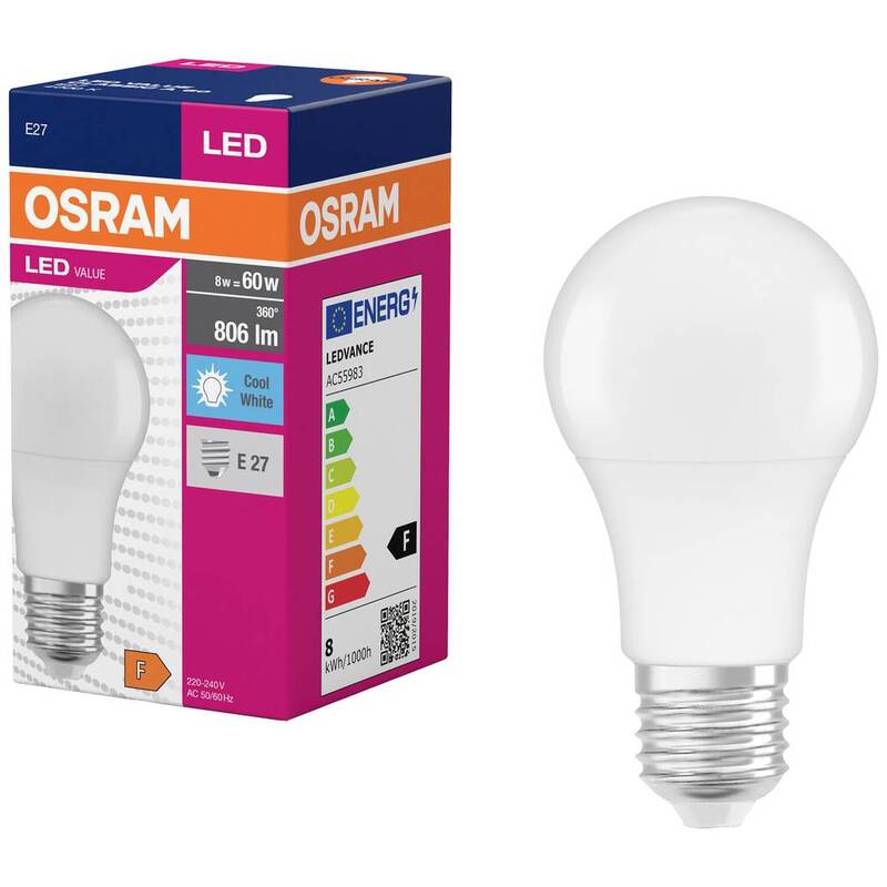 OSRAM LED Lampe Glühbirne E27 Neutralweiß Classic A60 Glühlampe 8.5W 25 STÜCK - 4099854109799