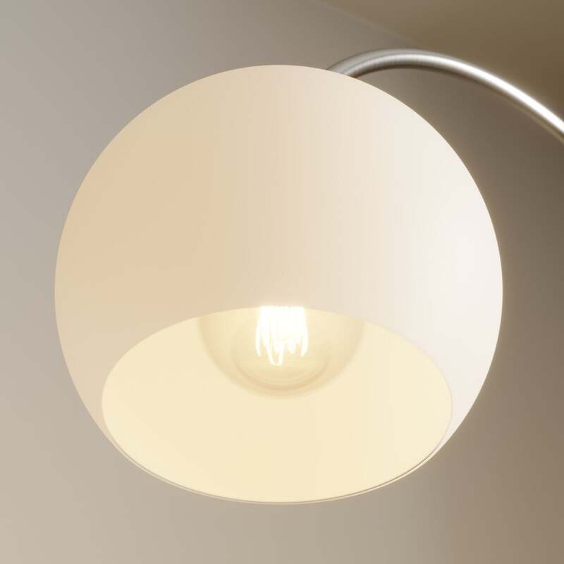 Lindby Cynthia Bogenstehlampe Stehlampe Stehleuchte Lampe E27 Glas nickel m127 - 4251096566031