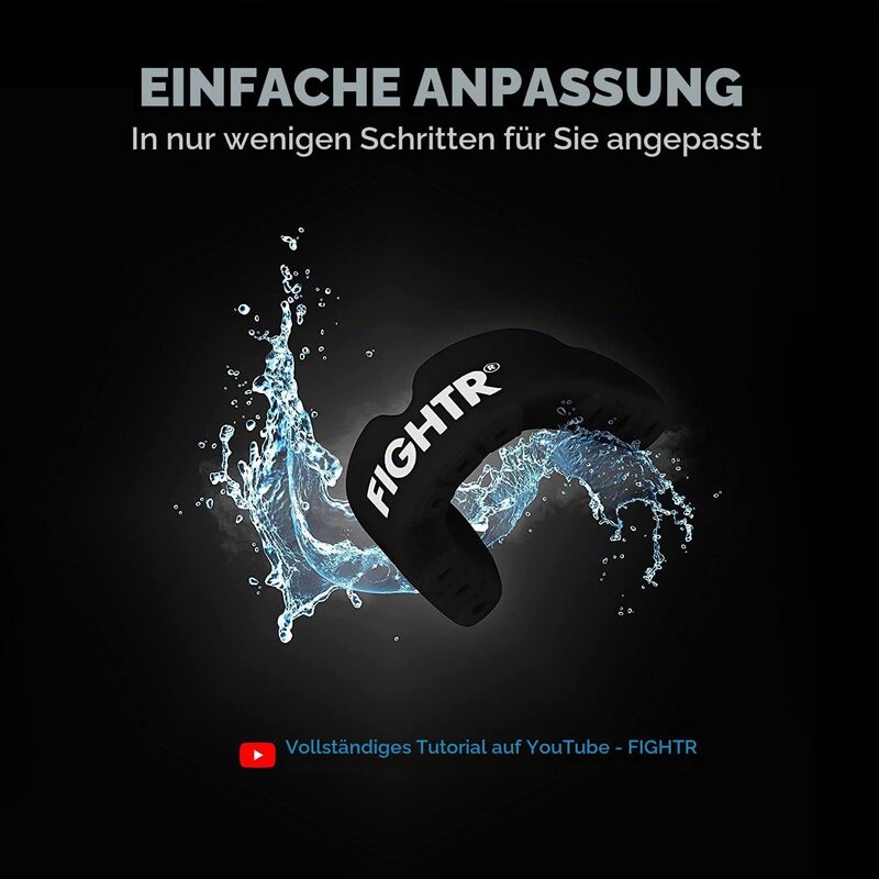 FIGHTR Premium Mundschutz Zahnschutz Boxen MMA inkl. Hygiene Box blau 78x78mm - 4260723850146