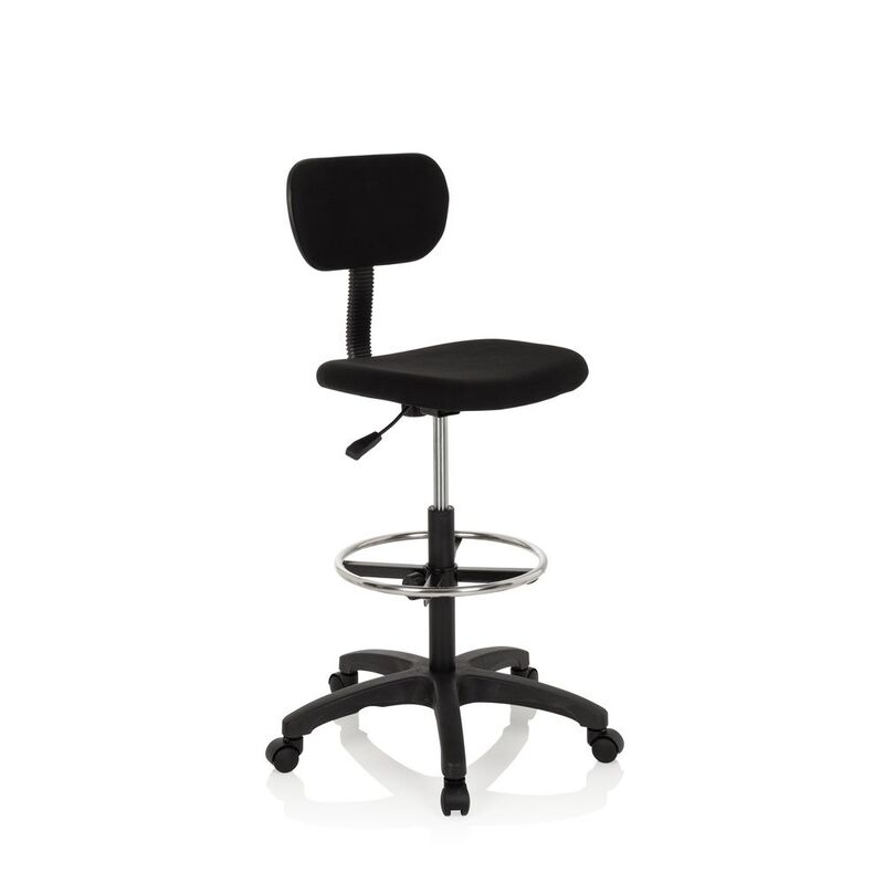 hjh OFFICE Arbeitsstuhl TOP WORK 05 Hocker schwarz Stoff höhenverstellbar 100kg - 4251084680046