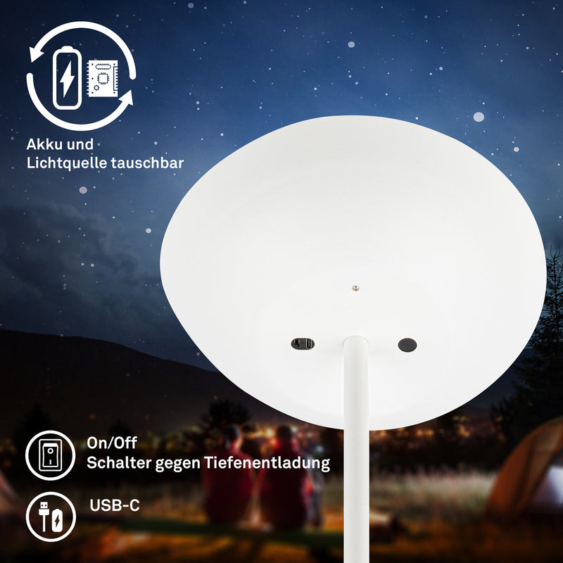 Briloner LED-Akku-Stehleuchte Estate Standleuchte Touchdimmer USB-Kabel weiß - 4002707460077
