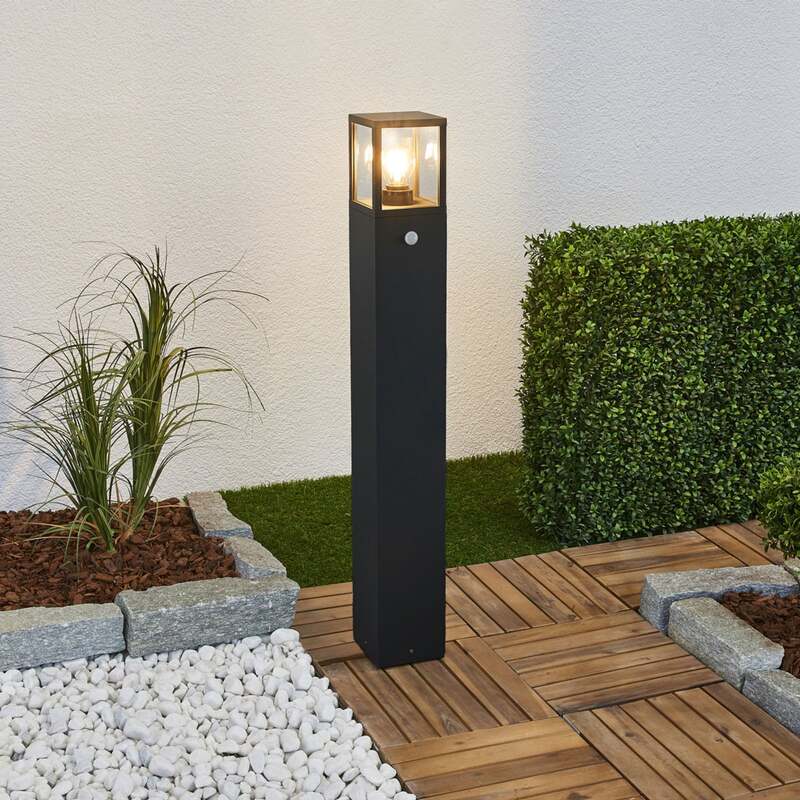 Lucande Wegeleuchte Klemens LED Gartenleuchte anthrazit 90cm mit Bewegungsmelder - 4251096538786