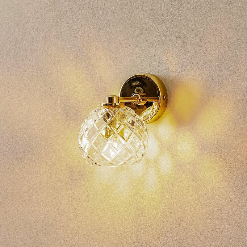 Wandleuchte Lampe Odel Glas Messing transparent E27 Leuchte SIEHE TEXT/FOTO - 5902553216462