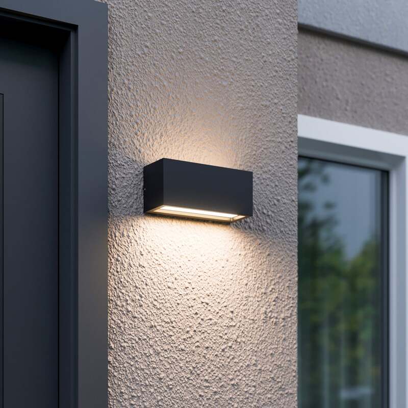 Lucande Außenwandleuchte Bente LED Gartenlampe anthrazit dimmbar IP54 25cm - 6291105700788