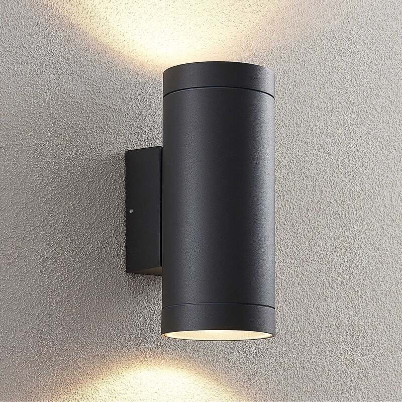 Lucande Außenwandleuchte Thomke 2-flammig LED Gartenlampe anthrazit IP65 25,2cm - 4251096569322