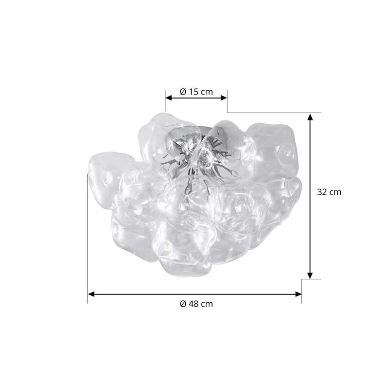 Lucande Deckenleuchte Lampe Diborah klar Glas Ø 49 cm G9 SIEHE TEXT/FOTO - 4255830902710