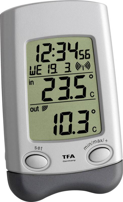 TFA Dostmann Funk-Thermometer DuoThermo Funkuhr Thermometer Uhr SIEHE TEXT/FOTO - 4009816013088