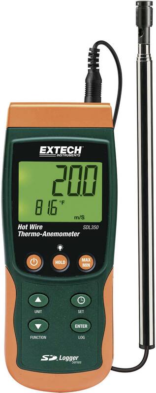 Extech Anemometer SDL350 0.4 bis 25 m/s Messgerät Umwelt-Messgerät Windmesser - 0793950433515