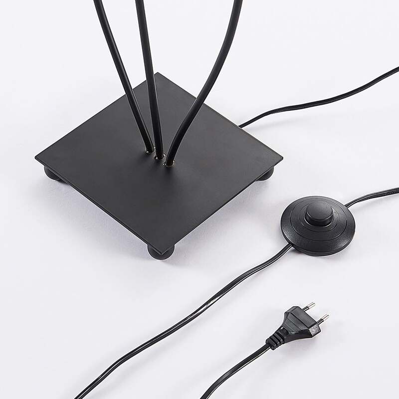 Lindby Stehleuchte Melis 130cm 3-flammig LED warmweiß schwarz braun grau Leuchte - 4251096545739