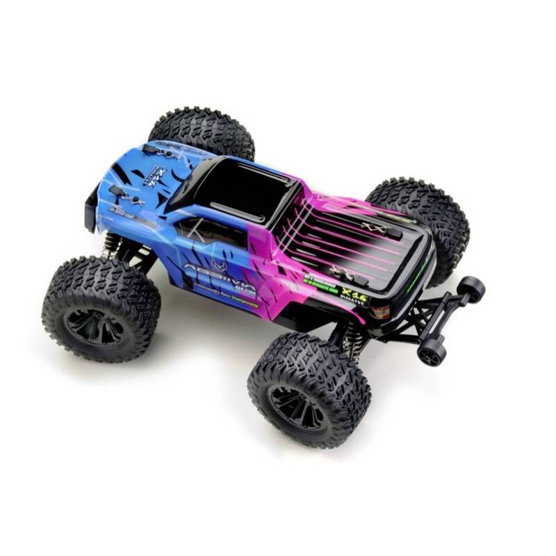 Absima Mini AMT Monster Truck 1:16 pink blau RTR 4WD Akku Lader 36 km/h - 4250650957704
