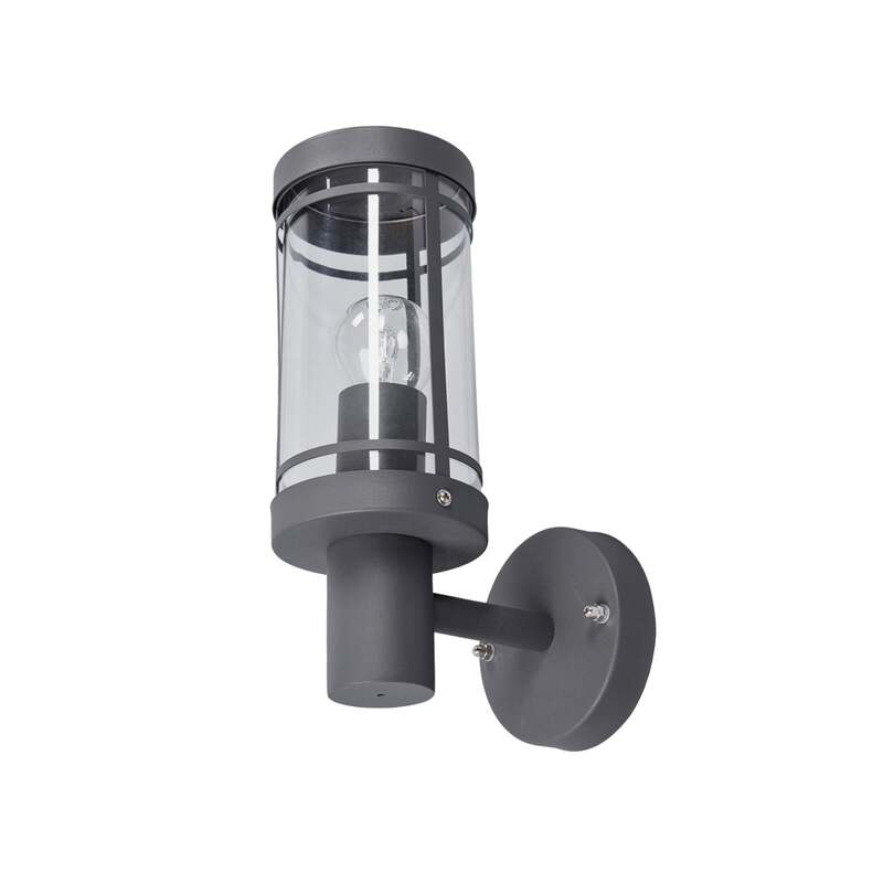 Lindby Außenwandleuchte Djori LED Gartenlampe Edelstahl anthrazit 28,5cm IP44 - 4251096528671