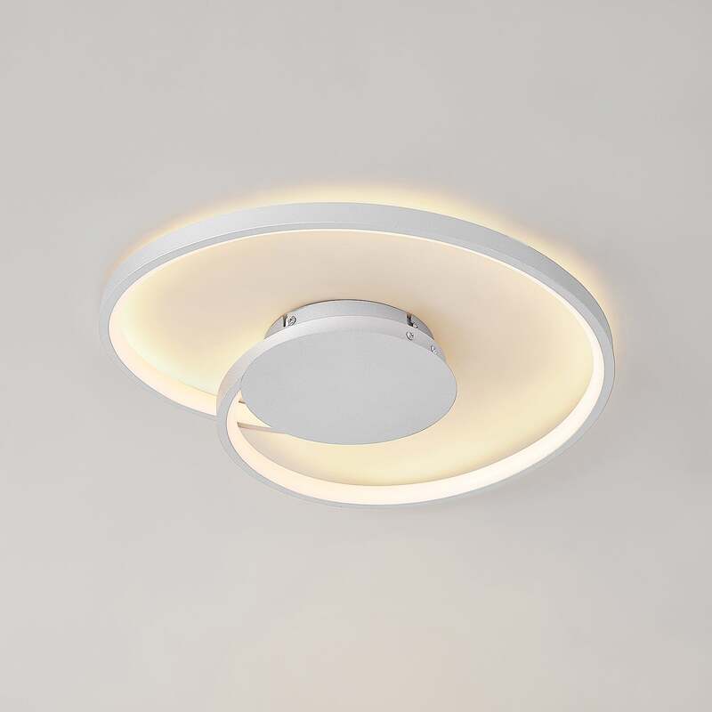 Lucande Deckenlampe LED Enesa dimmbar 21W warmweiß silber Ø46cm 1100 Lumen - 4251096596557