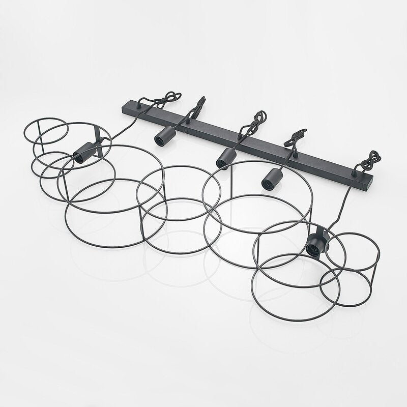 Lucande Andrik Hängeleuchte Hängelampe Lampe Leuchte 5-flmg. E27 Kreise schwar - 4251911702217