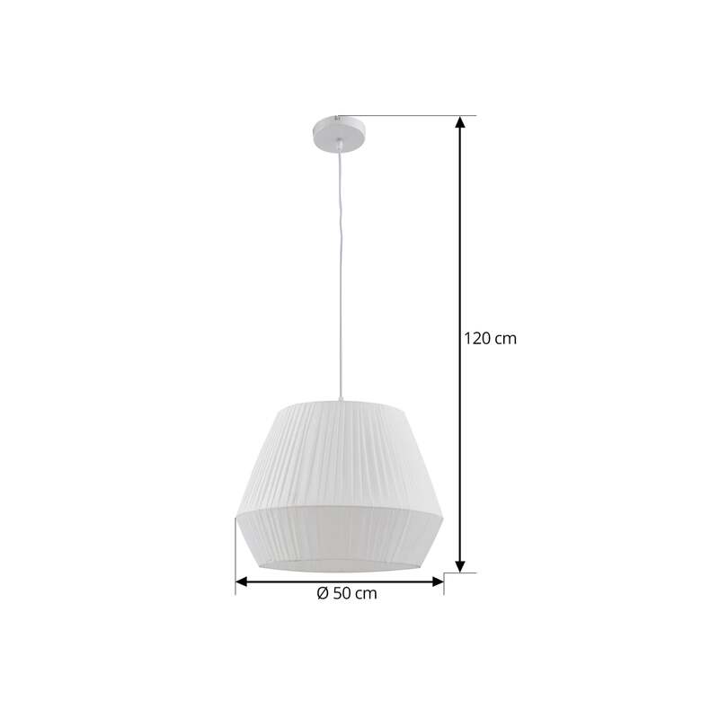Lindby Hängeleuchte Vitore 40 cm Textil weiß dimmbar E27 15 W LED - 4251911792539