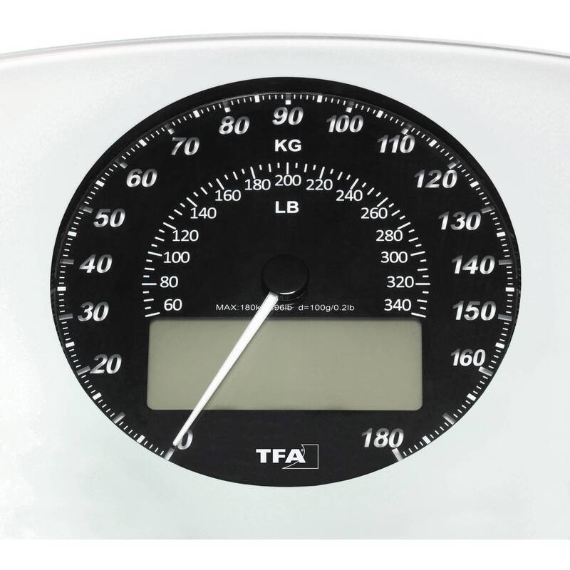 TFA Dostmann Personenwaage digitale Waage 180kg Kunststoff 315x315mm weiß - 4009816026101