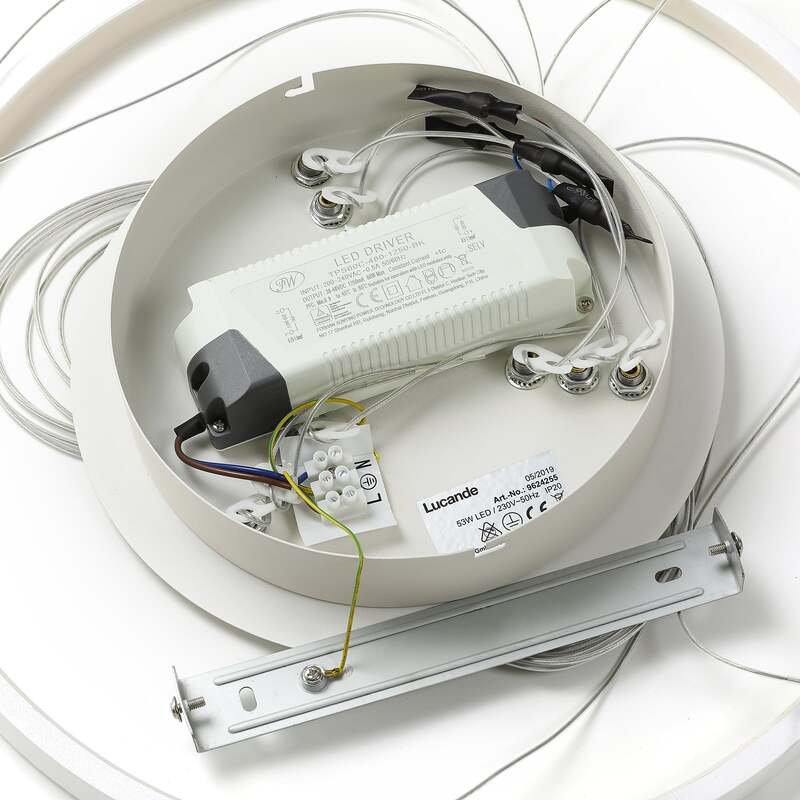 Lucande Pendelleuchte Hängeleuchte Ezana LED dimmbar warmweiß Metall Ø80cm - 4251096556841