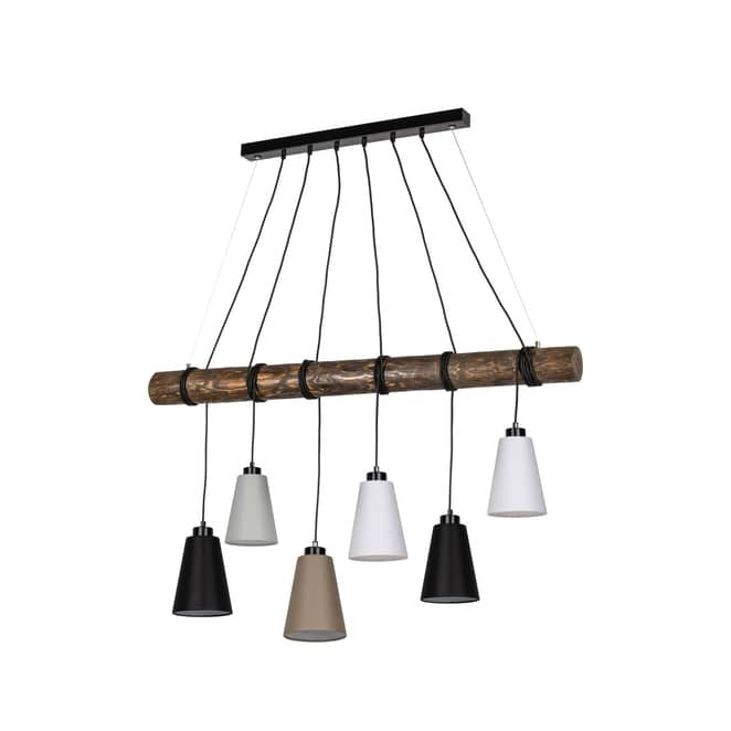 Euluna Pendelleuchte Como Hängeleuchte Hängelampe Deckenlampe 6-flammig walnuss - 5904496510942