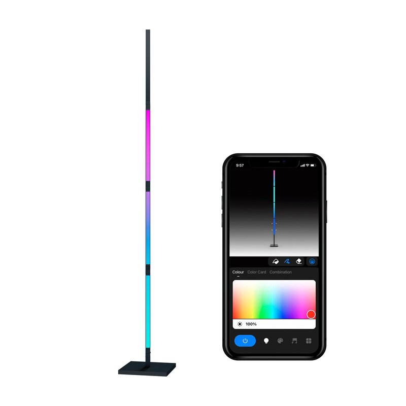 Calex Stehleuchte Wandleuchte LED Smart WLAN RGB CCT faltbar schwarz - 8712879158417