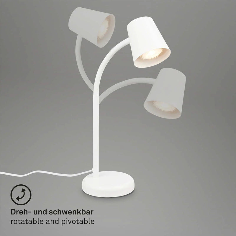 Briloner Tischleuchte Skriva LED Lampe Leuchte Metall weiß 38,5cm Höhe 24,5cm - 4002707444718