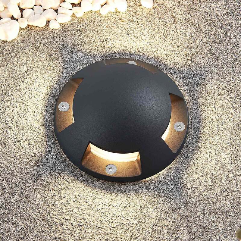 Lindby LED-Bodenstrahler Huban Gartenleuchte anthrazit 4-flammig IP67 15cm - 4251911705997