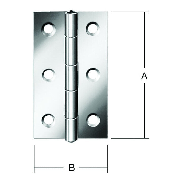 VORMANN Türscharnier Band Edelstahl Scharnier gerollt rostfrei 26x40 mm 8 STÜCK - 4003984020114