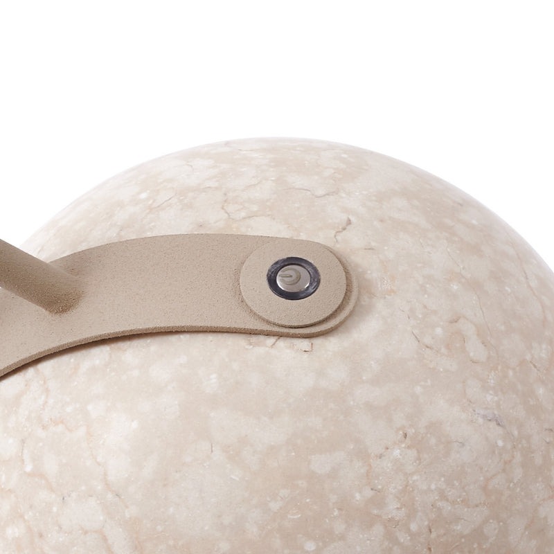 Lucande Tischleuchte Tischlampe Rivera Eisen Marmor Beige Esszimmer Wohnzimmer - 4255830900686