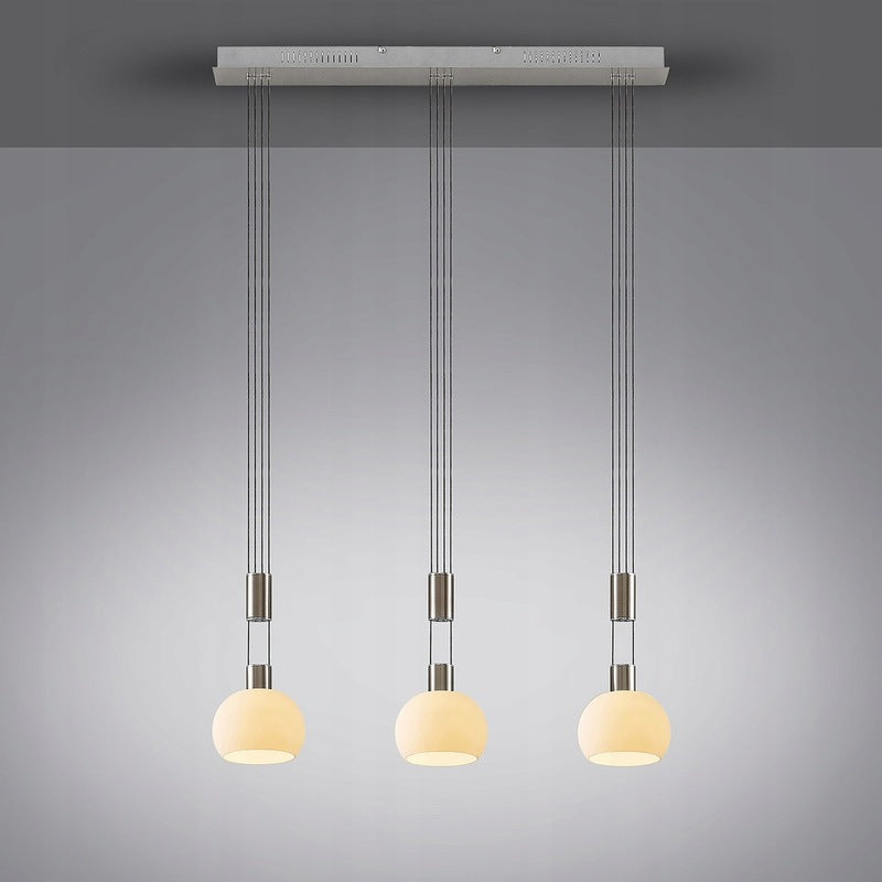 Dreiflammige LED Pendellampe Hängeleuchte Lindby Aurell Glas Nickel Esszimmer Op - 4251096573312