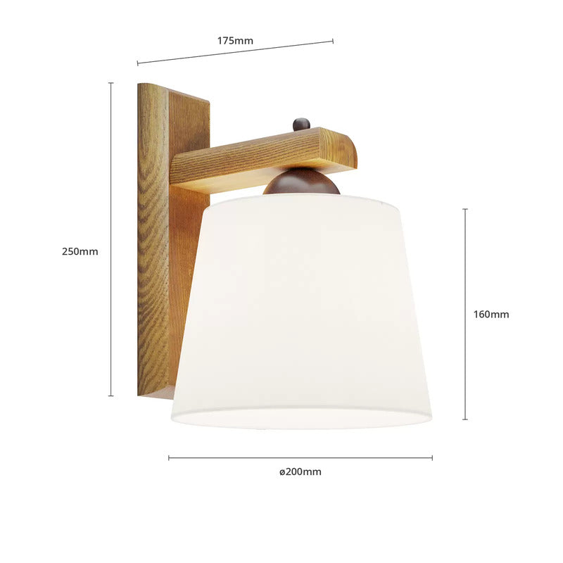 Wandleuchte Sweden mit Holzgestell nussbaum eiche Wandlampe Lampe Leuchte Licht - 5907687436298