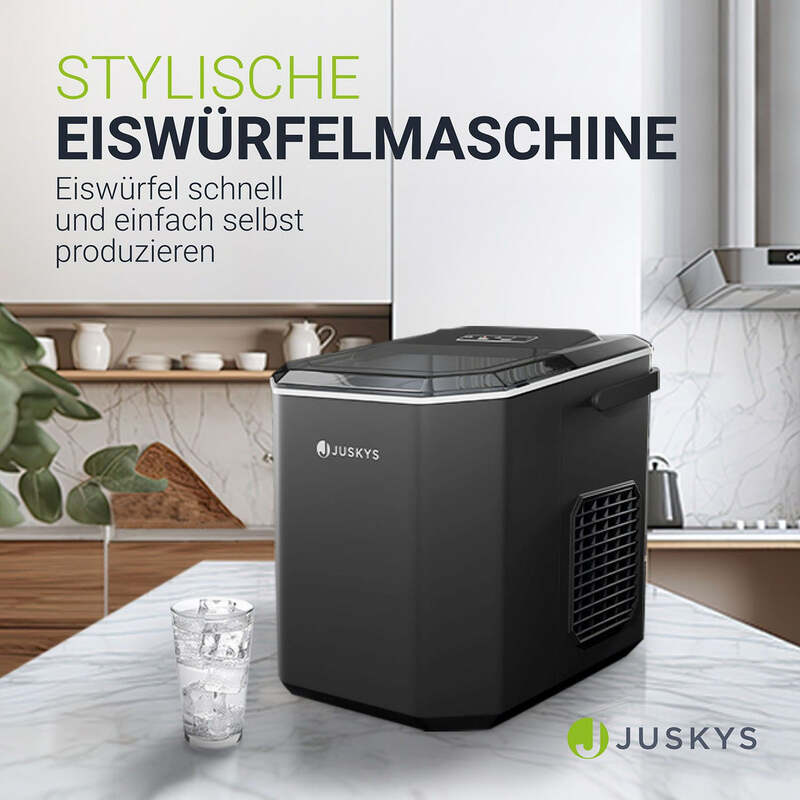 Eiswürfelmaschine IceOracle Selbstreinigung 12kg Eis pro Tag 2 Größen schwarz - 4262437182162