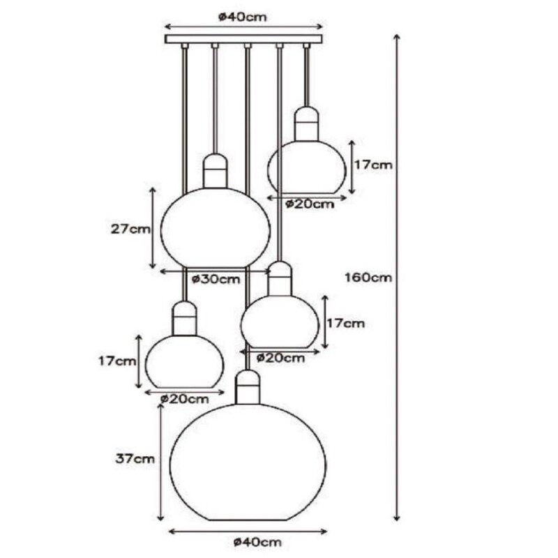 Lucide Hängeleuchte Julius Pendelleuchte Pendellamoe Deckenlampe Leuchte Lampe - 5411212343451