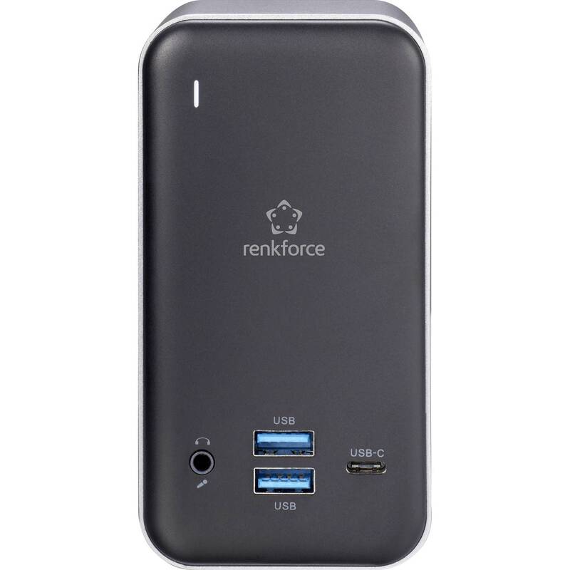 Renkforce USB-C Dockingstation RF-DKS-650 HDMI 4 Monitore Grau Ladefunktion - 4064161037431