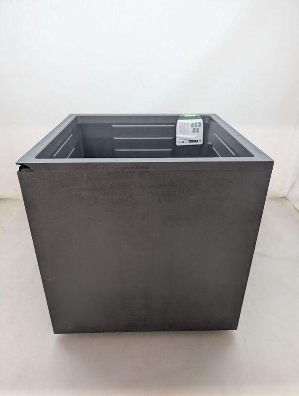 Deroma Pflanzkübel Cubo Millennium Anthrazit UV-beständig mit Rollen 49x49x49cm - 0191942097354