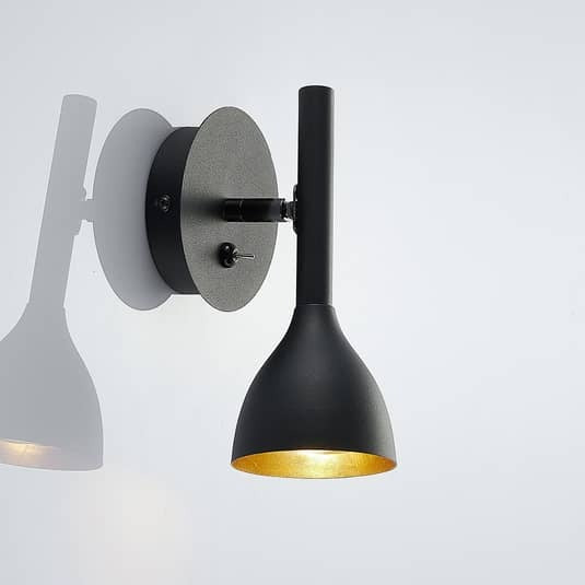 Lucande Wandleuchte Nordwin Flurleuchte Wandlampe Lampe Leuchte schwarz gold - 4251096563115