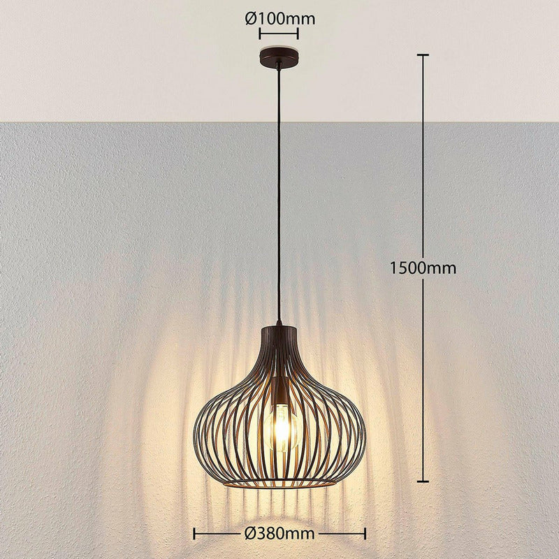 Lindby Hängeleuchte Deckenlampe Pendelleuchte Lampe 1-flammig E27 braun - 4251096551679